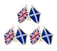 3 x Regno Unito & Scozia Saltire Amicizia UK Union Jack Bandiera Smaltata Spilla Spilla Spilla - 2,4 x 1,9 cm Bandiere nazionali incrociate - Finitura smaltata dura con chiusura sicura