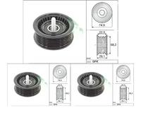 3 x Rullo cinghia trapezoidale INA per MERCEDES-BENZ CLS (C218), CLS Shooting