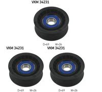 3 x Rullo cinghia trapezoidale SKF per FORD, MERCEDES-BENZ, VOLVO B-MAX, C-MAX