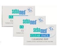 3 x SebaMed Clear Face Cleansing Bar Sapone100 gm ph 5,5 - per pelli...