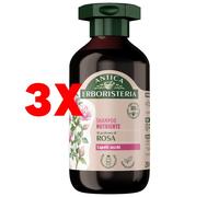 3 X Shampoo Nutriente Antica Erboristeria Capelli Secchi Profumo Rosa 250 ml