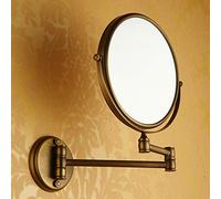 3 x Specchio da trucco in ottone massiccio a parete, braccio estensibile a doppia faccia 8 pollici, specchio ingranditore per toeletta bagno Specchio cosmetico girevole a due lati,Copper