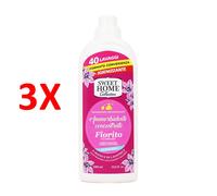 3 X Sweet Home Ammorbidente Concetrato - Profumo Fiorito 40 Lavaggi 1000 Ml