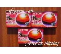 3 X TDK P5-90 HS VIDEO 8Mm / Hi8 NASTRI PER CAMCORDER / CASSETTE - ALTA QUALITÀ