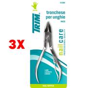 3 X Trim Tronchese Unghie Pellicine Cuticole Inox Cm.10 10-50 Bi