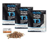 3 x Turbo Lievito alcole - Alcotec Classic T3-120g, Lievito per la fermentazione dello zucchero, Spirito Lievito, Vodka Lievito