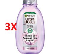 3 X Ultra Dolce Shampoo Lisciante Infuso Di Acqua Di Riso & Amido Capelli Lungh