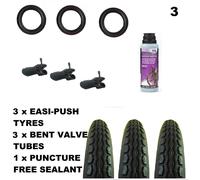 3 X Valco Runabout Passeggino Pneumatici 12 1/2 " x 2 1/4 + Curve Tubi +