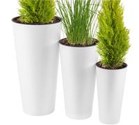 3 x vaso da fiori con inserto vaso per piante Tubus Slim Shine