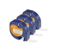 3 x Veson Kompatibile per Dymo Paper White 12mm x 4m Compatibile con Dymo LetraTag Etikettenband 91220 S0721510 per Dymo Letratag LT-100H、LT-100T、LT-110T、QX50、XR、XM, Etichetta Nera su Bianco