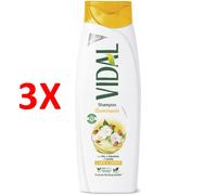 3 X Vidal Shampoo Illuminante Per Capelli Spenti Con Olio Di Mandorle E Camelia