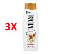 3 X Vidal Shampoo Nutre & Ripara Capelli Secchi Con Olio Di Argan E Ceramidi 25