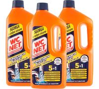 3 x WC NET Professional Sturascarichi Bloccati Gel Denso Soda e Candeggina 1Lt