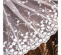 3 Yards 32 cm Stoffa Ricamata in Pizzo Nastro in Tulle Con Bordo in Pizzo Nastri di Pizzo Rotolo di Pizzo Bordo Passamaneria Pizzi Nastri Merletto Macramè Pizzo Plissettato,02-Bianco-Latte Seta