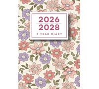 3 Year Diary 2026-2028 A5: Month to View Planner with Holidays & Inspirational Quotes, Important Dates, Contacts and Passwords, UK Edition