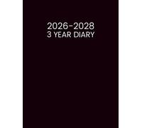 3 Year Diary 2026-2028: Month to View Planner from January 26 to December 28 || 36 Months Appointment Book with UK Holidays & Inspirational Quotes || Large Size - Black Cover