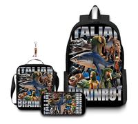 3 zaini italiani con portachiavi, 40,6 cm, stampati in 3D, per studenti delle scuole elementari e medie e fan del gioco, regalo di compleanno per adolescenti., C, 16in