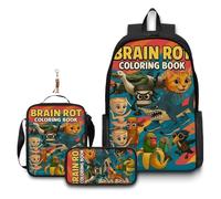 3 zaini italiani con portachiavi, 40,6 cm, stampati in 3D, per studenti delle scuole elementari e medie e fan del gioco, regalo di compleanno per adolescenti., K, 16in