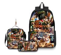 3 zaini italiani con portachiavi, 40,6 cm, stampati in 3D, per studenti delle scuole elementari e medie e fan del gioco, regalo di compleanno per adolescenti., G, 16in