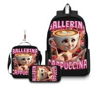 3 zaini italiani con portachiavi, 40,6 cm, stampati in 3D, per studenti delle scuole elementari e medie e fan del gioco, regalo di compleanno per adolescenti., D, 16in