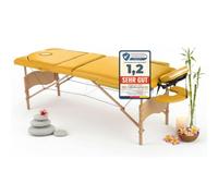 3 Zone Mobile Lettino da Massaggio massaggiante per massaggi, con Tavolo in legno giallo pieghevole