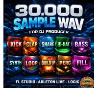 30.000 Sample Wav Dj Producer- Kick Bass Synth Fx Vocal Loop FL Studio Ableton