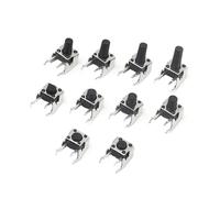 【30-10 pezzi】Pulsante tattile momentaneo PCB 6x6 Interruttore a ripristino automatico a 4 pin ad angolo retto con stent 6 * 6 * 4,3/4,5/5/6/7/7,5/8/9 mm(30PCS,6x6x4.3)