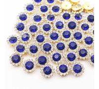 30-100 pezzi Oro Sole Artiglio Fiore Strass Cristalli Glitter Strass Pietre Perline Trim Cucire Strass per Vestiti Borsa per Scarpe-Zaffiro-G-12mm-100 Pezzi