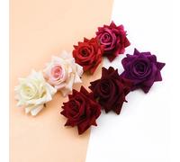 30/100pcs Artificiale Rose Fiore Teste per Natale Sposa Matrimonio Arredo Casa