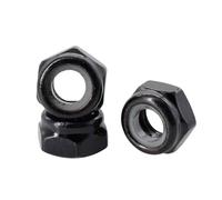 30-3 pezzi M2 M2,5 M3 M4 M5 M6 M8 M10 M12 304 acciaio inossidabile nichelato al carbonio dado di bloccaggio zincato dado esagonale in nylon autobloccante(Black Zinc,M5 (30Pcs))