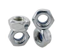 30-3 pezzi M2 M2,5 M3 M4 M5 M6 M8 M10 M12 304 acciaio inossidabile nichelato al carbonio dado di bloccaggio zincato dado esagonale in nylon autobloccante(White Zinc,M5 (30Pcs))