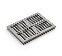30,4 x 20,9 x 1 cm - Griglia cenere ghisa con profilo di rinforzo centrale | Griglia in ghisa per camini e stufe, con spessore centrale 1,8 cm. Resistente al calore, migliora il passaggio dell'aria.