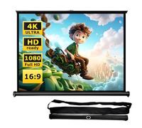 30/40/50 pollici Schermo di Proiezione Portatile Piccolo Retrattile per Campeggio, Schermo per Proiettore Mobile HD 16:9 da Tavolo con Supporto per Interni Esterni(30in 16:9)