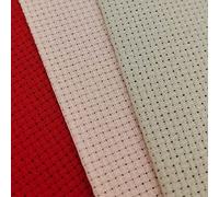 30,5 cm x 45,7 cm x 3 pezzi di tessuto Aida in cotone per punto croce, numerato, da 14 ct (colore rosa + rosso + grigio perla)
