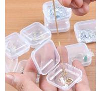 30/5 pezzi Mini scatola portaoggetti quadrata per gioielli, organizer per gioielli in plastica trasparente, scatola piccola portatile trasparente con coperchio con cerniera per riporre altri piccoli o