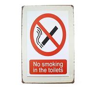 30,5 x 20,3 cm pub, bar, bibite, birra Series Wall Decor Hanging targa in metallo ", metallo, NO SMOKING IN THE TOILET, 8 x 12