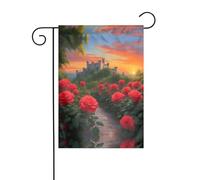 30,5 x 45,7 cm bandiera decorativa da giardino, bandiera da appendere al giardino, piccola bandiera da giardino, un bellissimo castello invernale di Natale all'aperto