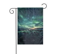 30,5 x 45,7 cm bandiera decorazione da giardino, bandiera da giardino piccola bandiera da giardino, mare sotto l'aurora boreale inverno Natale bandiera all'aperto