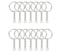 30/50/100 pezzi Anelli aperti in acciaio inossidabile argento, accessori per gioielli fai-da-te, connettori, portachiavi, anelli circolari, anelli piatti, catene a maglie Acciaio inossidabile