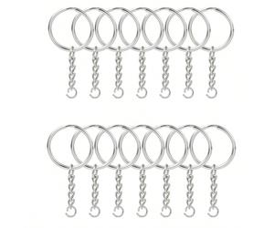 30/50/100 pezzi Anelli aperti in acciaio inossidabile argento, accessori per gioielli fai-da-te, connettori, portachiavi, anelli circolari, anelli piatti, catene a maglie Acciaio inossidabile