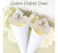 30/50/100 pezzi Modelli di coni per coriandoli personalizzabili - Modelli stampabili e modificabili per lanciare riso, petali, coriandoli, decorazioni fai-da-te per la cerimonia di uscita del matrimon