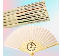 30/50/80/100 Pezzi Ventagli Personalizzati For Matrimonio Tenuto In Mano, Stampa Personalizzata Con Incisione For Favore Di Matrimonio, Ventaglio In Seta, Ventagli Personalizzati For Bomboniere(50pcs)