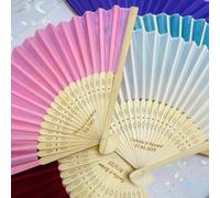 30/50/80/100 Pezzi Ventagli Personalizzati For Matrimonio, Ventaglio Di Seta Fatto A Mano For Matrimonio Personalizzato, Ventagli Di Nozze For Gli Ospiti, Ventaglio Personalizzato(80pcs)