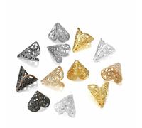 30-50 cuentas de flores antiguas, colgantes de filigrana, con forma de cono, para hacer collares, joyas, accesorios, 50 unidades multicolor