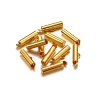 30-50 pezzi/lotto tappi terminali a crimpare chiusura a cursore fibbie tubi connettori per braccialetti fai da te risultati del telaio per accessori per la creazione di gioielli-oro-25mm x 50 pe