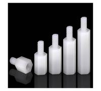 30/50 pz M2 M2.5 M3 M4 M5 Nylon Esagonale Maschio Femmina Standoff Filettato Pilastro Montaggio PCB Scheda Madre Isolato di Plastica Spacer Vite Dado Bianco(18mm (50Pcs),M2 (Thread 5mm))