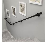 30-600 cm Scale il - Balaustre in ferro interno/esterno per gradini loft e barre in acciaio forgiato nero perfetto per la sicurezza e lo stile delle scale (dimensioni: 510 cm)