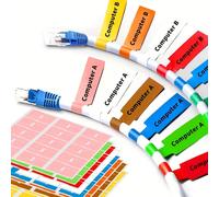 30/90/150 pezzi Etichette per cavi impermeabili, Etichette per cavi resistenti all'usura, Etichette per la gestione dei cavi, Etichette organizzatore cavi scrivibili, Etichette per cavi autoadesive in