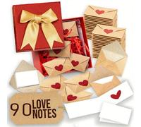 30/90 pezzi Mini buste con adesivi a forma di cuore - Buste per lettere d'amore con chiusura automatica, Mini biglietti di San Valentino, adatti per matrimoni, fidanzamenti - Regalo romantico dolce pe