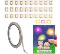 30 adesivi a LED per circuiti luminosi, kit di artigianato con luce a LED gialla, rosa, arancione, con nastro in tessuto conduttivo per creare carte interattive luminose, aggiungere luci a forniture